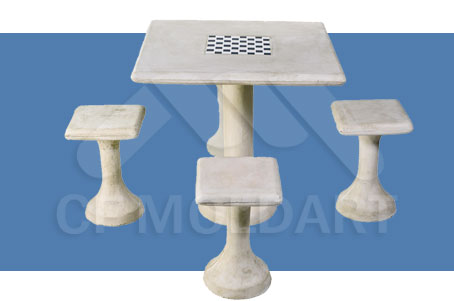 Conjunto de Mesa Quadrada de Concreto MS04 