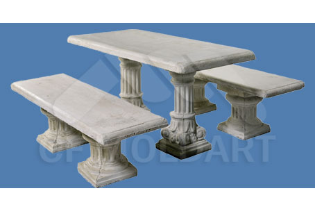 Conjunto de Mesa Retangular de Concreto MS07A